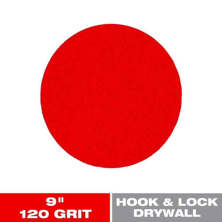 Lit Freud DCD090120H01G 150-Grit Drywall Sanding Disc with Hook and Lock Backing (5-Pack), 9'