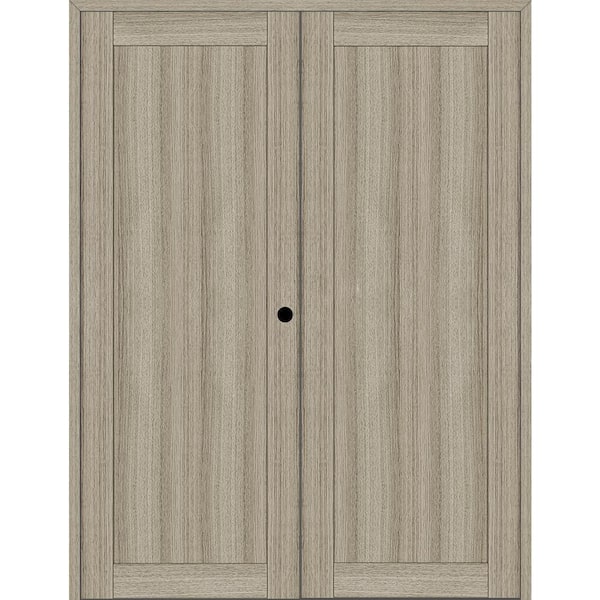 Belldinni 1 Panel Shaker 56 in. x 96 in. Left Active Shambor Wood Composite Double Prehung Interior Door