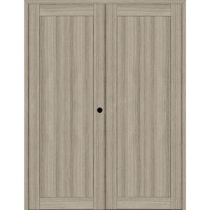 1 Panel Shaker 48 in. x 96 in. Left Active Shambor Wood Composite Double Prehung Interior Door