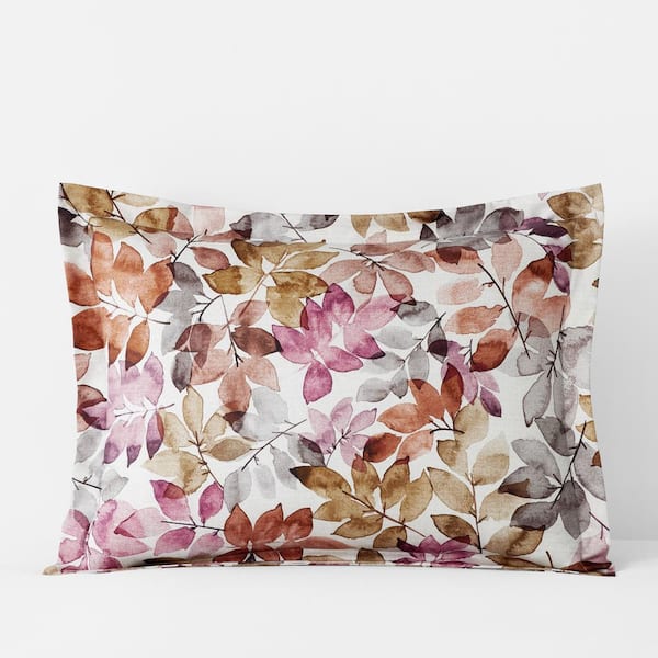The Company Store Legends Hotel Sunset Leaf White Multi Wrinkle-Free Sateen King Sham