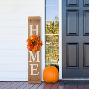 42 in. H Wooden Home Porch Sign with 3 Changable Wreathes (Spring/Fall/Christmas)