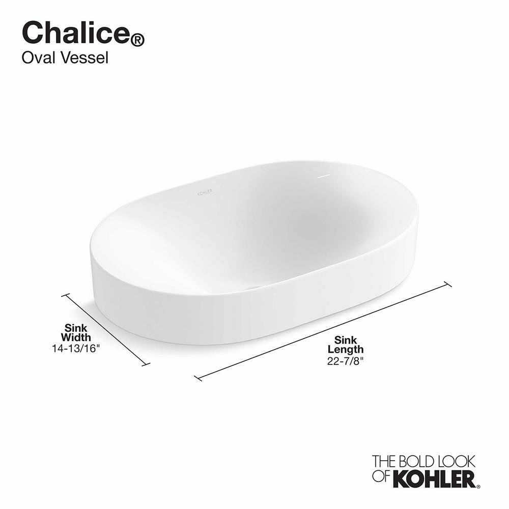 White Ceramic Oval Vessel Bathroom Sink