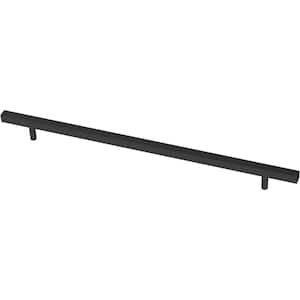 Square Bar 12 in. (305 mm) Modern Matte Black Drawer Pull