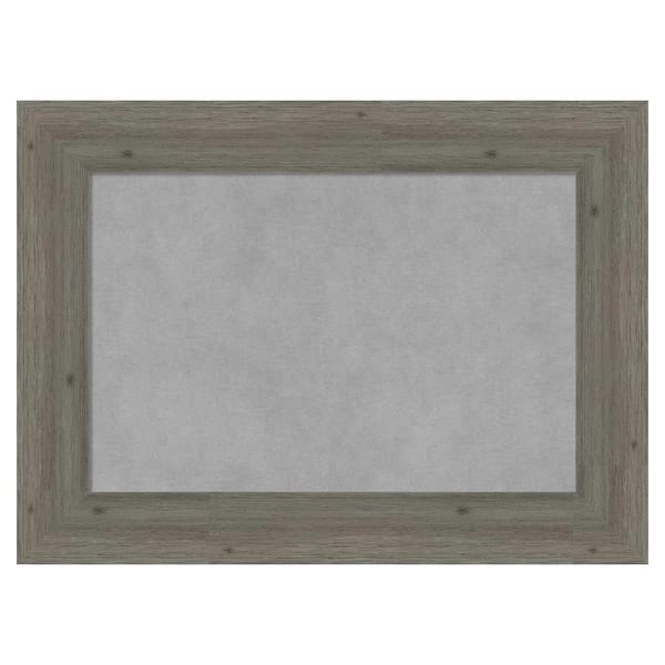 Amanti Art Fencepost Grey Narrow 23 in. x 17 in. Framed Magnetic Board