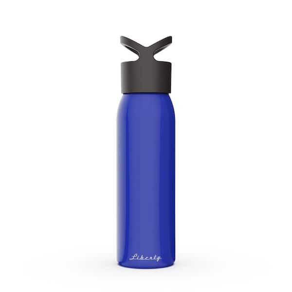Liberty 24 oz. Ocean Blue Resuable Single Wall Aluminum Water Bottle with Threaded Lid