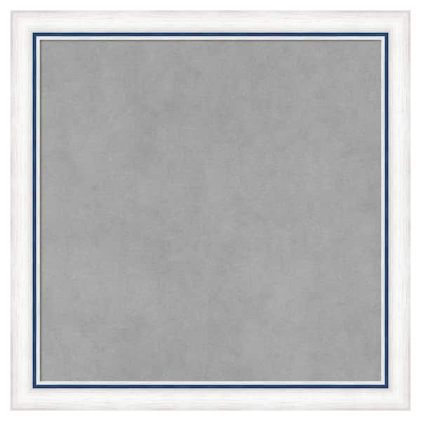 Amanti Art Morgan White Blue 18 in. x 18 in Framed Magnetic Board
