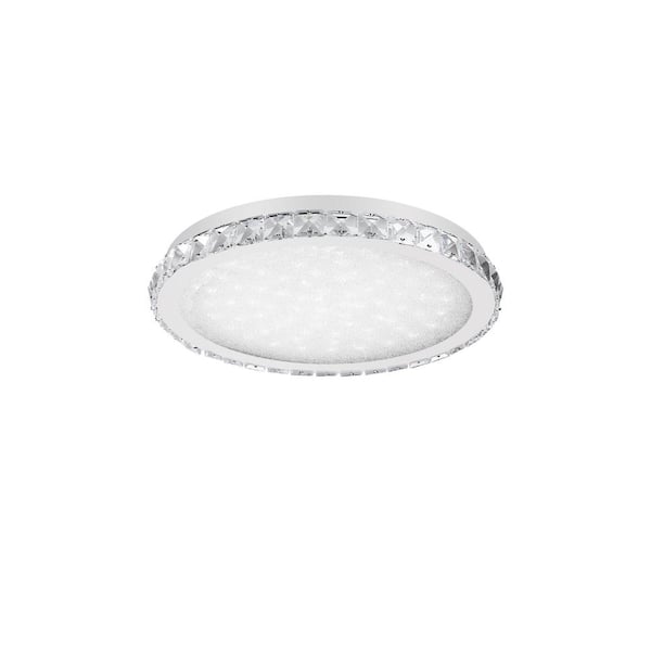 LamQee 7.8 in. 8-Watt Modern Crystal Integrated LED Flush Mount with Acrylic Shade