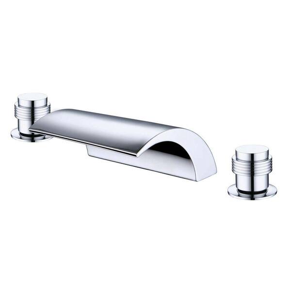 Yosemite Home Decor 2-Handle Deck-Mount Waterfall Roman Tub Faucet in Polished Chrome