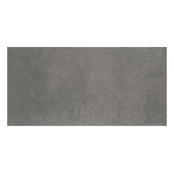 EpicClean Milton Amplify Black Matte 4 in. x 8 in. Glazed Porcelain Floor and Wall Sample Tile