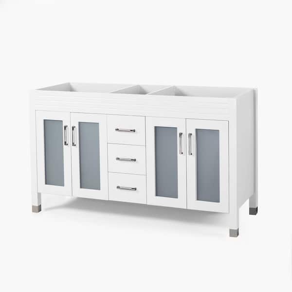 Noble House Halston 60 in. W x 22 in. D Bath Vanity Cabinet Only in White