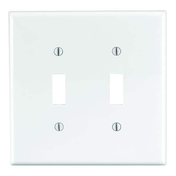 Leviton White 2-Gang Toggle Wall Plate (1-Pack)