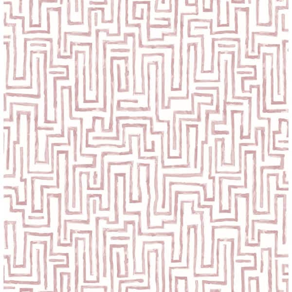 A-Street Prints Ramble Pink Geometric Paper Strippable Roll (Covers 56.4 sq. ft.)