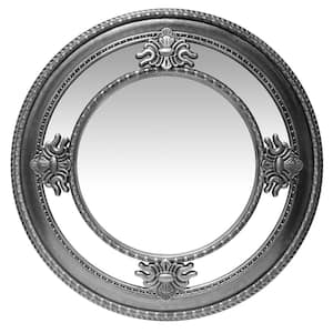 23 in. W x 23 in. H Versailles Wall Mirror - Antique Silver Plastic Frame