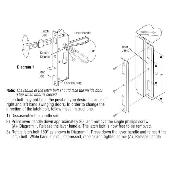 US Flat Slot Storm Door Mortise Lock Body Fits For Older Storm Doors, 5