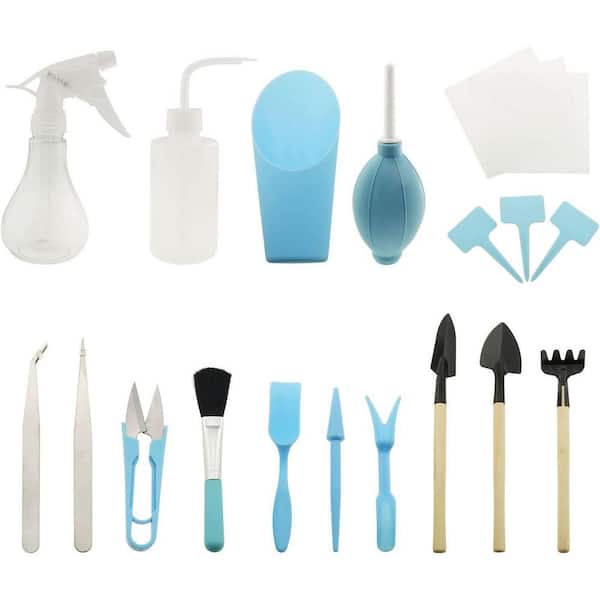 Unbranded 16-Piece Blue Miniature Succulent Bonsai Plant Grow Garden Tool Set