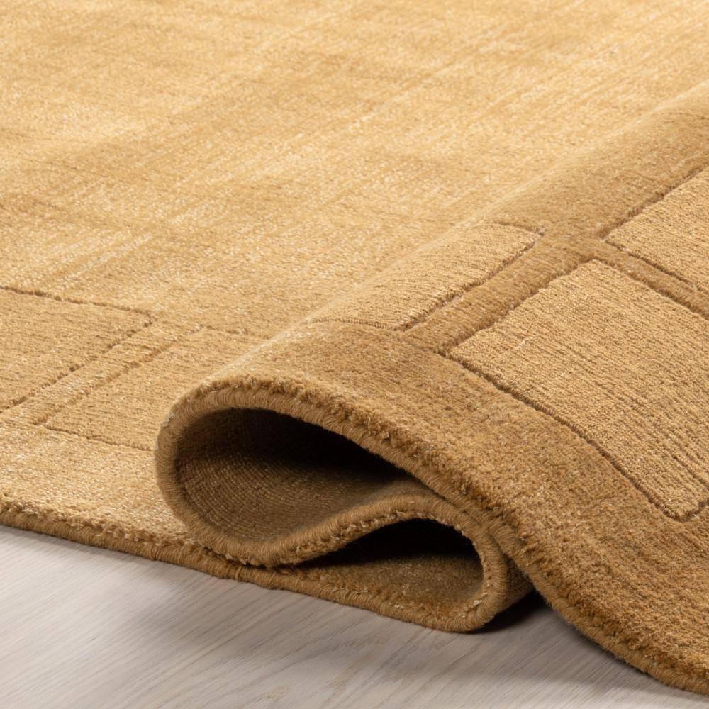 Wheat Flat Woven Wool-Blend Rectangular Area Rug, 3x5