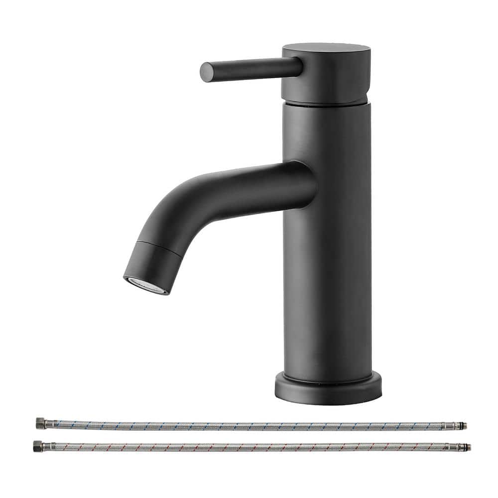 Matte Black Single Handle Deck Mounted Bathroom Faucet