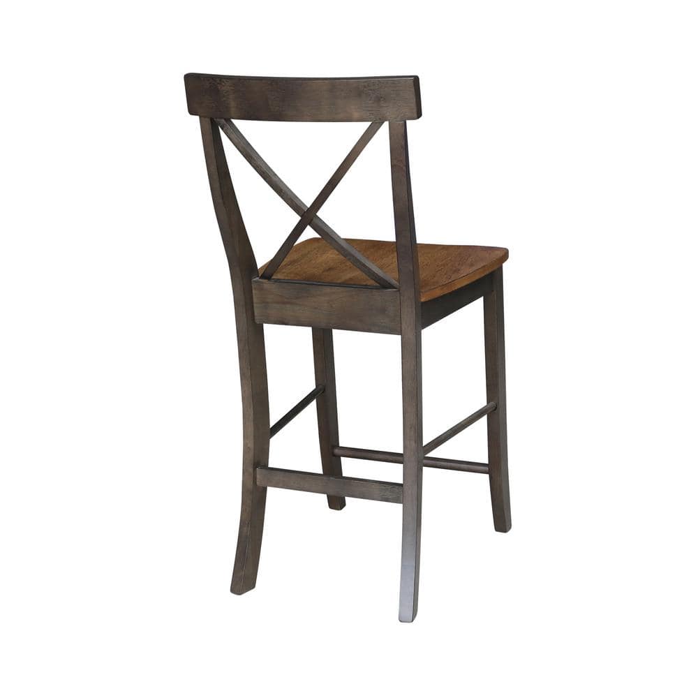 Hickory Washed Coal Solid Wood Traditional Counter Stool