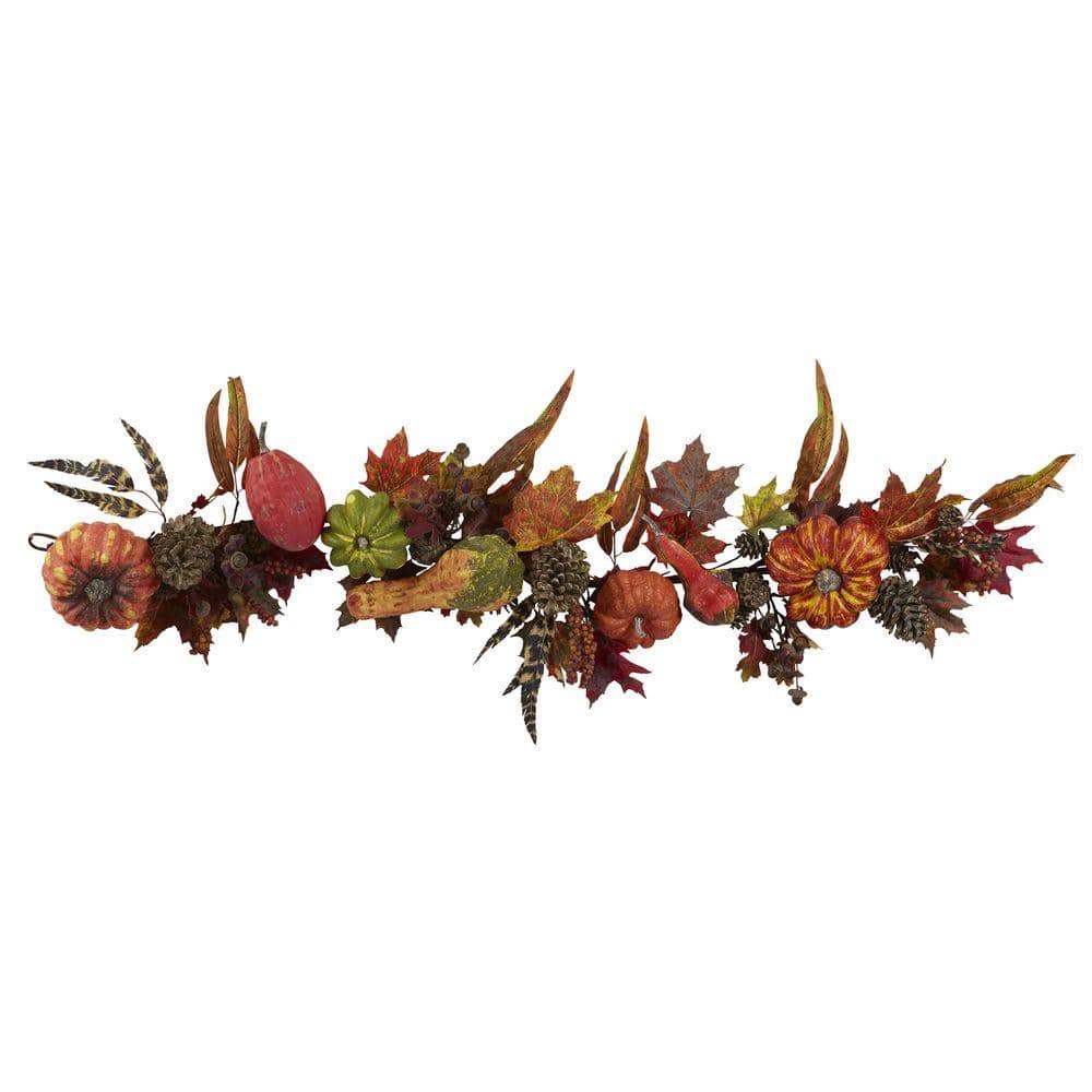 Nearly Natural 54 in. Pumpkin and Gourd Garland 4938 - The Home Depot