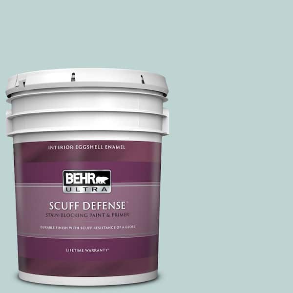 BEHR ULTRA 5 gal. #500E-3 Rain Washed Extra Durable Eggshell Enamel Interior Paint & Primer