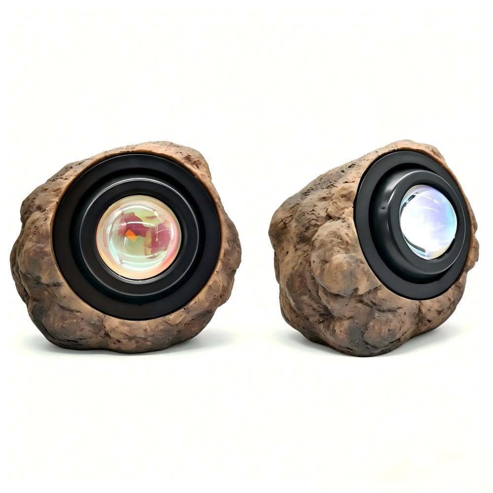 Display For Rocks With Light 7.48 in. Solar Rock Lights Sunset Projection Outdoor LED Spotlight ...