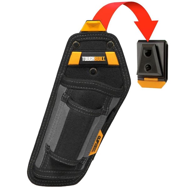 TOUGHBUILT Hammer Holster in Black with Pro-grade ClipTech Hub and integrated nail-puller sleeve