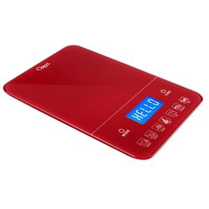 Touch III 22 lbs. (10 kg) Digital Kitchen Scale with Calorie Counter, in Red Tempered Glass