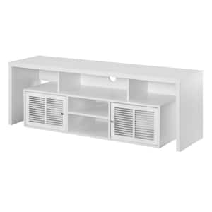 Lexington 59.25 in. White Wood TV Stand Fits TVs Up to 65 in. with Storage Doors