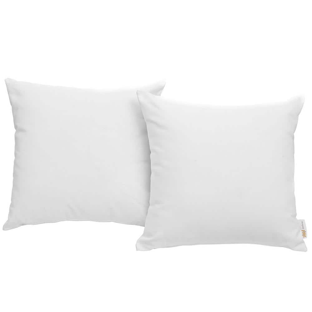 MODWAY Convene Patio Square Outdoor Throw Pillow Set in White (2-Piece ...