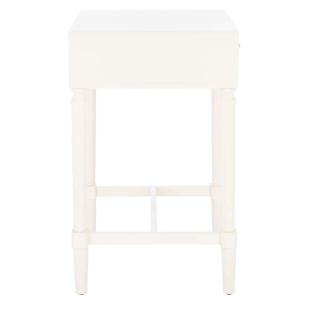 Estella White Wood 1-Drawer Accent Table with Storage