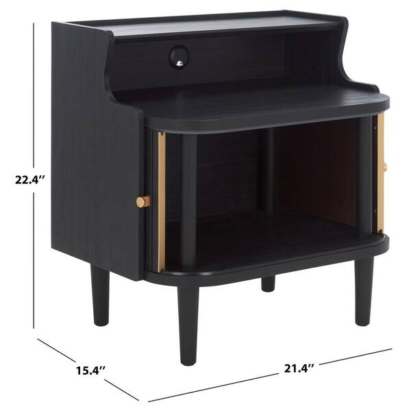 SAFAVIEH Tameka Black/Gold 2 Door Nightstand NST9616B - The Home Depot