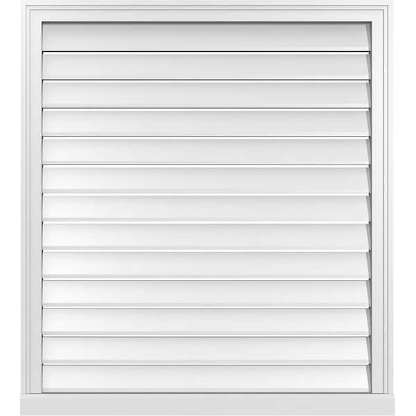 Ekena Millwork 36" x 40" Vertical Surface Mount PVC Gable Vent: Functional with Brickmould Sill Frame