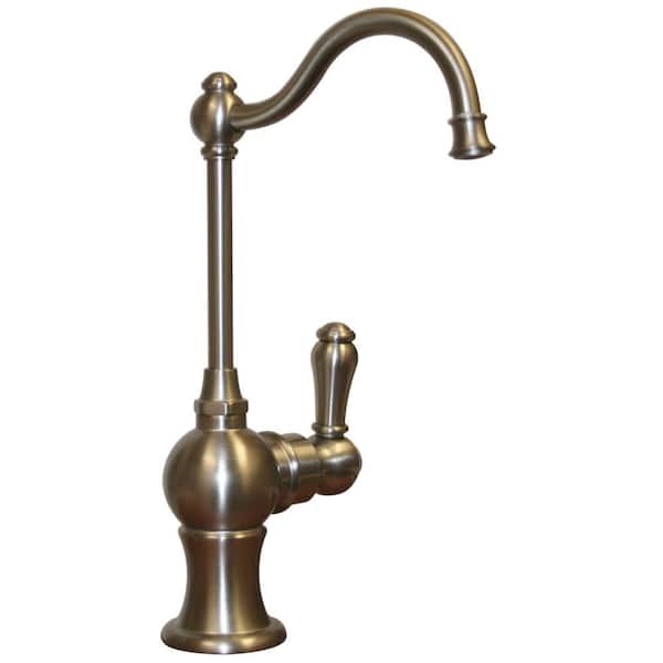 Whitehaus Collection Forever Hot Single-Handle Point of Use Drinking Fountain Faucet with Traditional Spout in Brushed Nickel