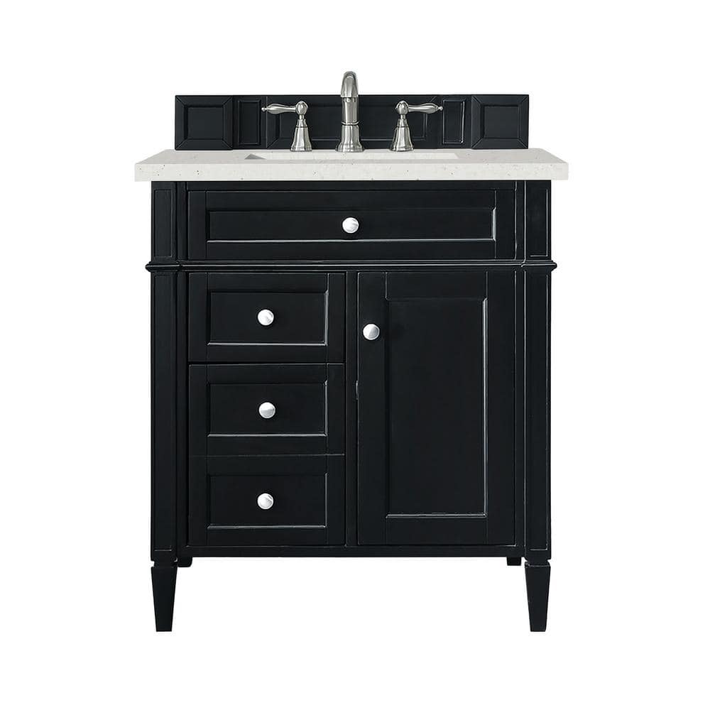 Brittany 30" Black Onyx Poplar Bathroom Vanity with Quartz Top