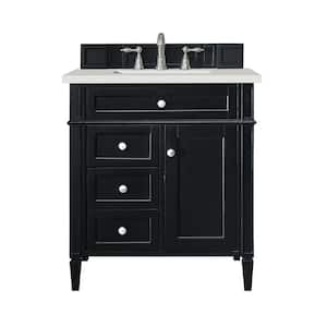 Brittany 30.0 in. W x 23.5 in. D x 34.0 in. H Single Single Bathroom Vanity in Black Onyx with Lime Delight Quartz Top