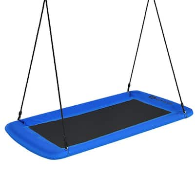 700 lbs. Giant 60 in. Platform Tree Web Swing Outdoor with 2 Hanging Straps Blue