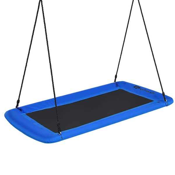 Costway OP70630NY 700 lbs. Giant 60 in. Platform Tree Web Swing Outdoor with 2 Hanging Straps Blue - 1