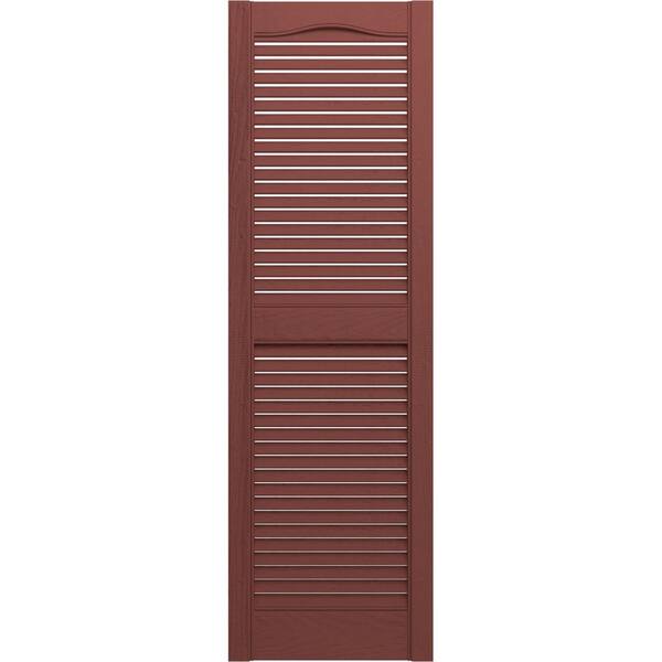 Ekena Millwork 12 In. X 51 In. Lifetime Vinyl TailorMade Cathedral Top Center Mullion Open Louvered Shutters Pair Midnight Green Ll1c12x05100mg