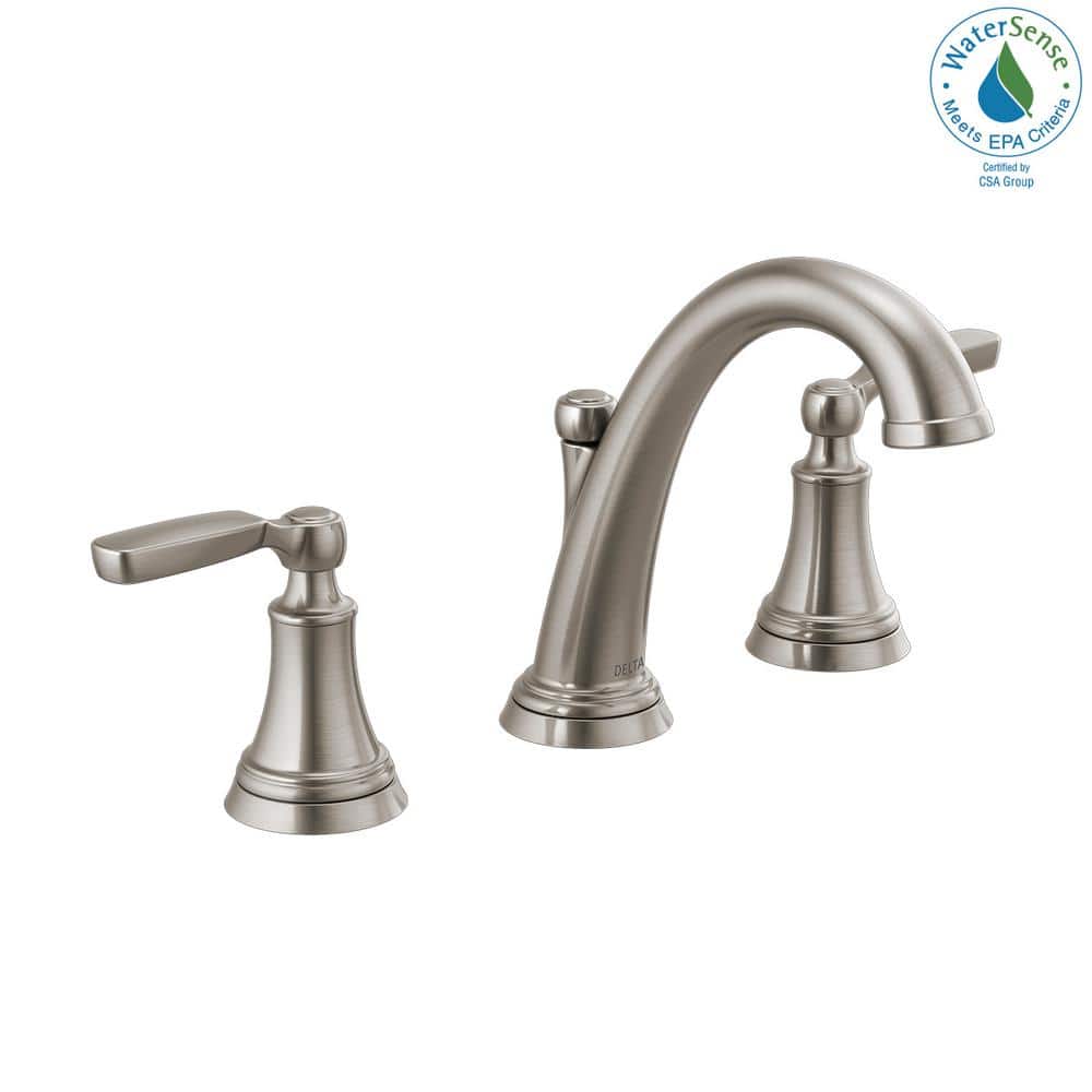 Sleek Modern 6" Stainless Steel Widespread Bathroom Faucet with Metal Drain