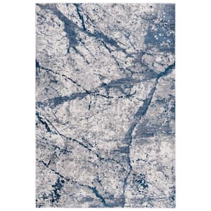 Eternal Gray/Blue 9 ft. x 12 ft. Gradient Abstract Area Rug