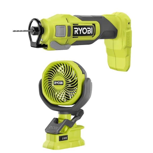 ONE+ 18V Cordless Cut-Out Tool with ONE+ 18V Cordless 4 in. Clamp Fan (Tools Only)