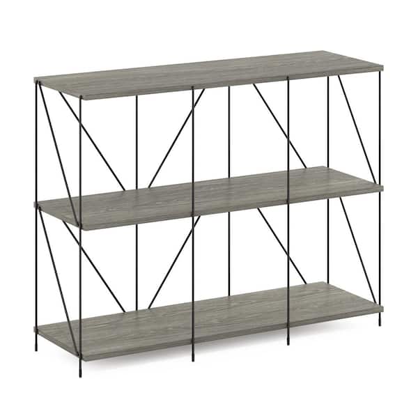 Furinno Besi 35.43 in. W Finn Oak 3 x 2 Industrial Bookcase with Metal Frame