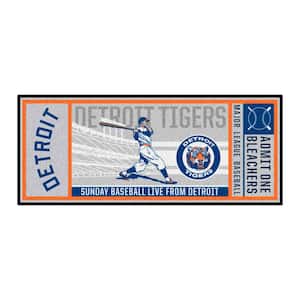 Detroit Tigers Gray 2 ft. 6 in. x 6 ft. Ticket Runner Area Rug