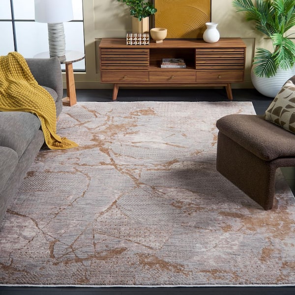 Garnet 9 ft. x 12 ft. Gray/Gold Abstract Area Rug