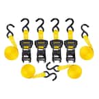 1 in. x 14 ft. Ratchet Straps 3000 lbs. Break Strength (4-Pack)