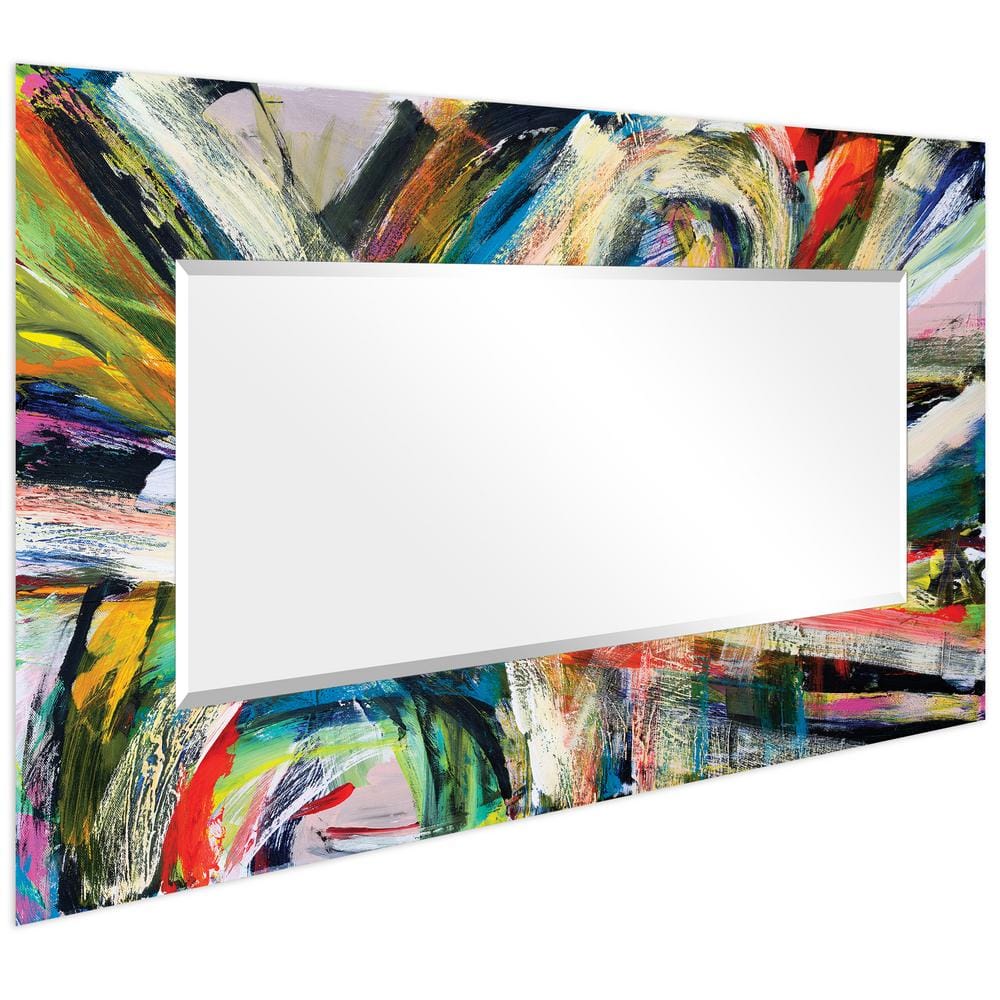Eclat Art Deco 72"x36" Frameless Beveled Tempered Glass Wall Mirror