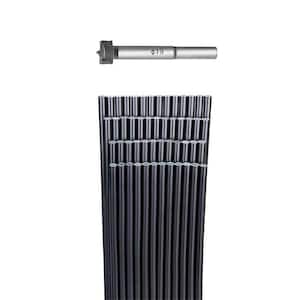 36 x 3/4 Aluminum Deck Balusters Round Hollow Black Spindles for Porch Stairs Indoor Outdoor 51-Pack