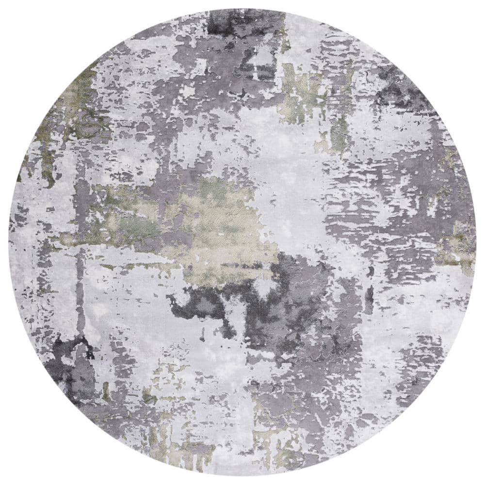 Craft Gray/Green 4 ft. x 4 ft. Gradient Abstract Round Area Rug price history on PriceWatchPro
