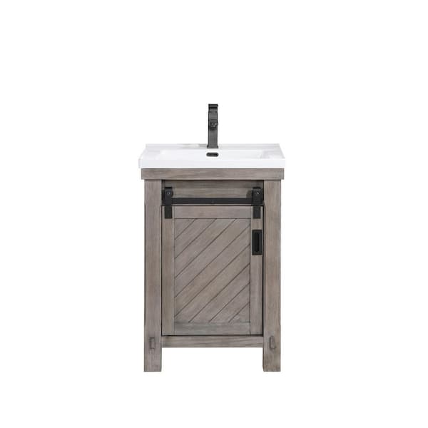 ROSWELL Cortes 24 in. W x 20 in. D x 35 in . H Bath Vanity in Classical Grey with White Ceramic Top