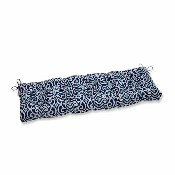 Pillow Perfect Other Rectangular Outdoor Bench Cushion in Blue